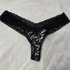 Victoria's Secret Black and White Lace Zebra Panty